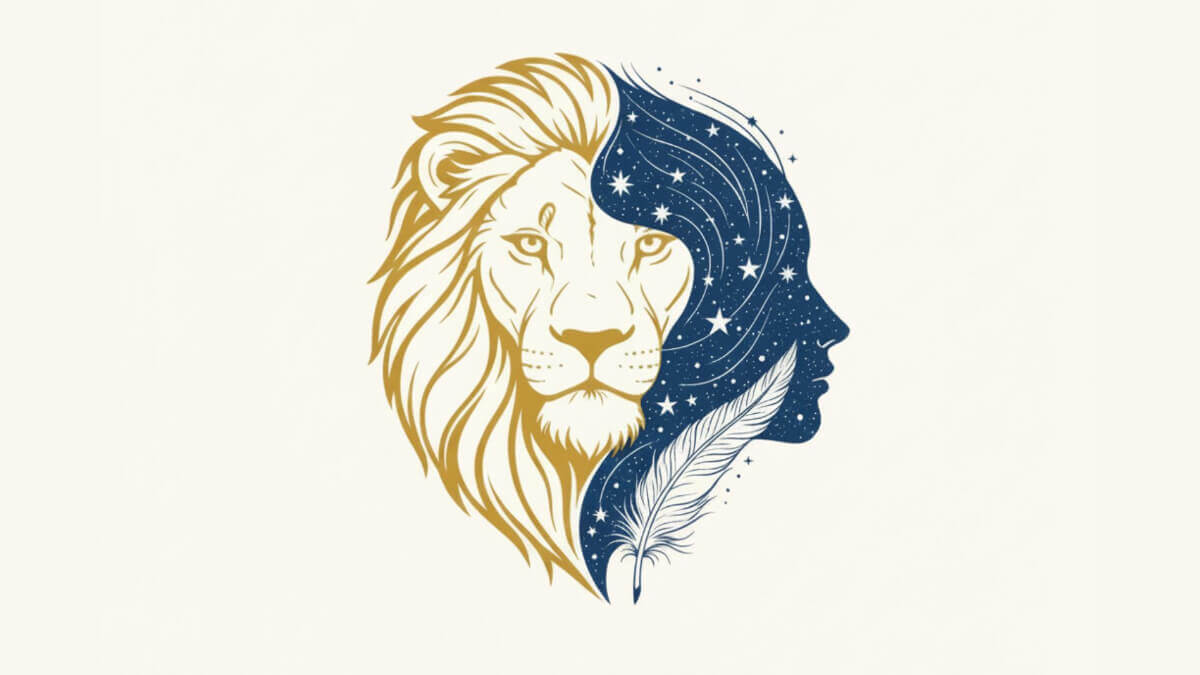 Immagine simbolica del carattere del nome Leonardo, che unisce la forza del leone e la creatività del sognatore.