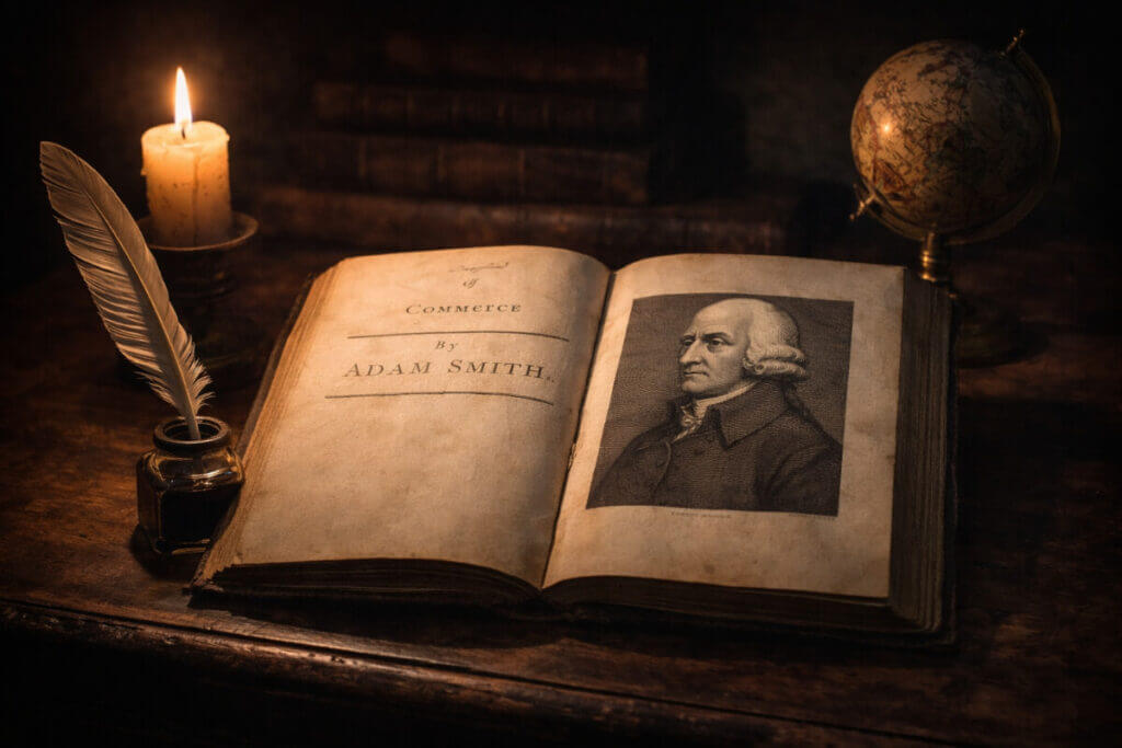 L'eredità intellettuale del nome Adamo, con un riferimento al filosofo Adam Smith su un libro antico