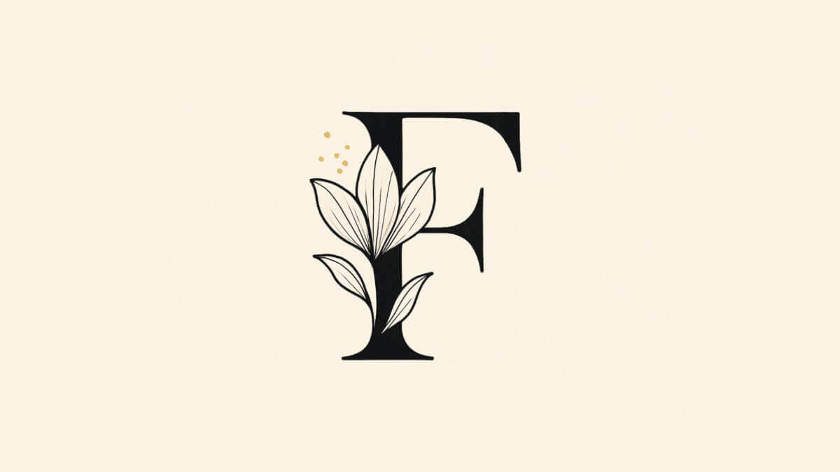 Illustrazione della lettera F per la lista di nomi con la F, maschili e femminili.