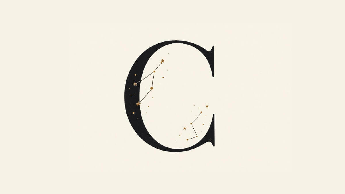 Illustrazione della lettera C per la lista di nomi con la C, maschili e femminili.