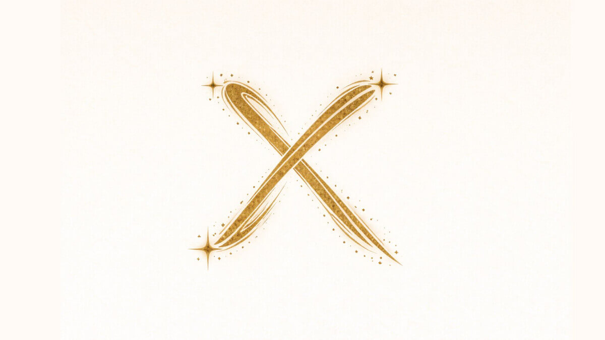 Illustrazione della lettera X per la lista di nomi rari, maschili e femminili, che iniziano con la X.