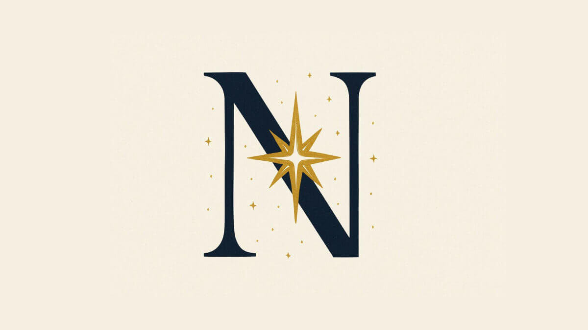 Illustrazione della lettera N per la lista di nomi con la N, maschili e femminili.