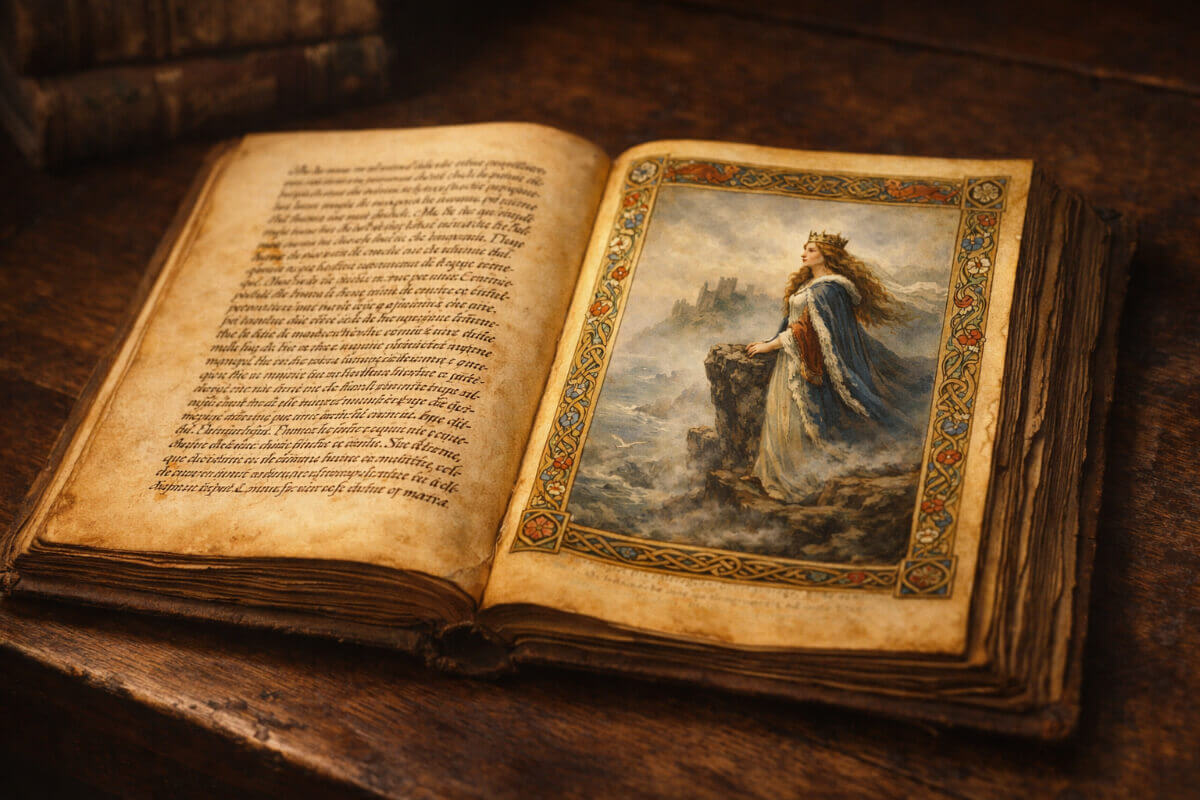 Significato del nome Ginevra e la sua anima leggendaria, illustrato su una pagina di un libro antico