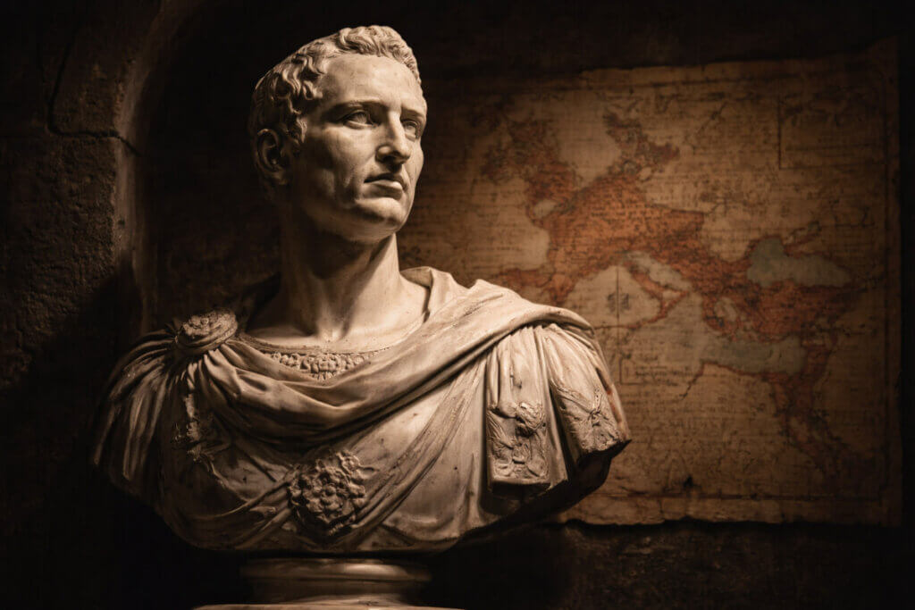 I grandi classici dei nomi che iniziano con la C: un busto di marmo di un imperatore romano.