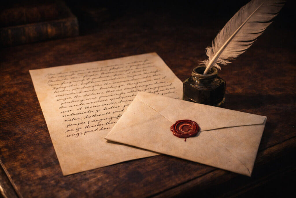 Il nome Giulia come eredità di storia e nobiltà, simboleggiato da una lettera sigillata con l'iniziale G.