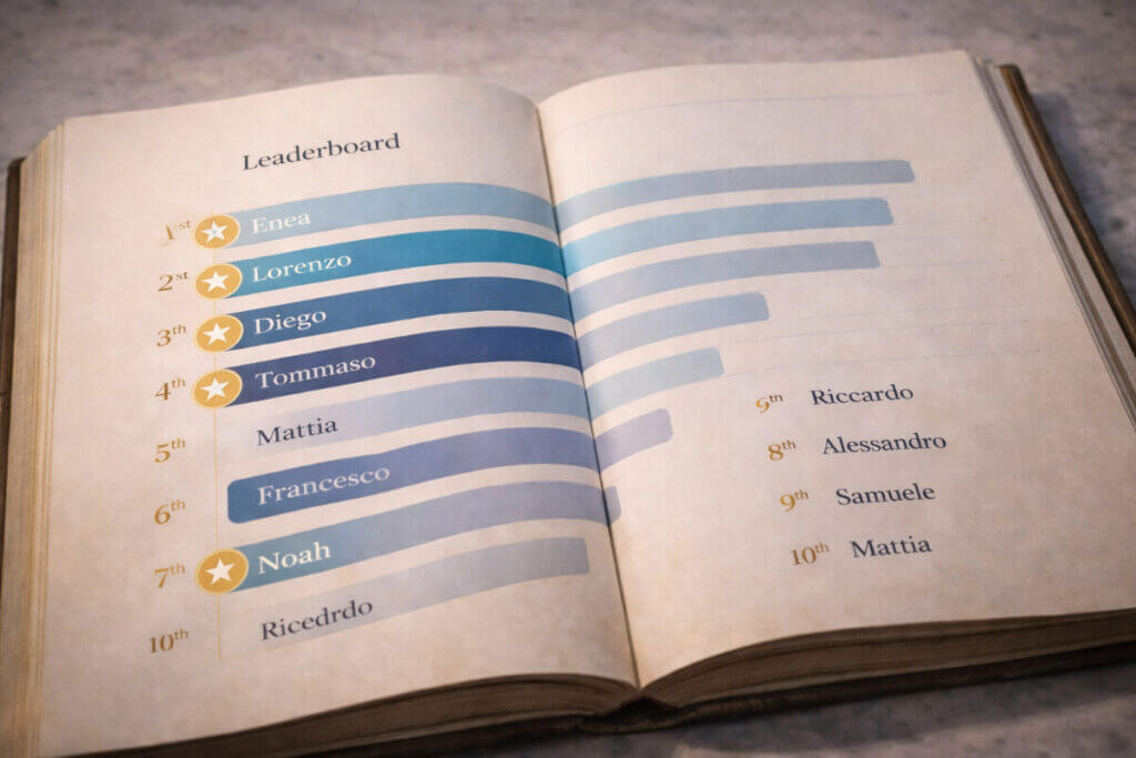 Le stelle in ascesa tra i nomi maschili italiani per il 2026, evidenziati in una classifica.