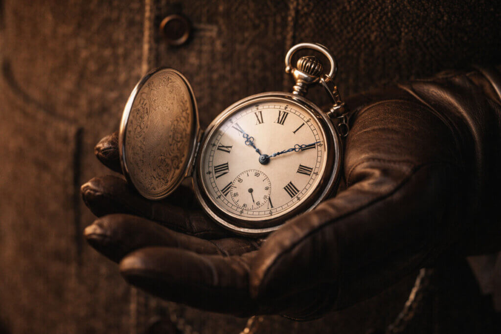 Nomi vintage maschili: un orologio da tasca, simbolo di eleganza e stile d'altri tempi.