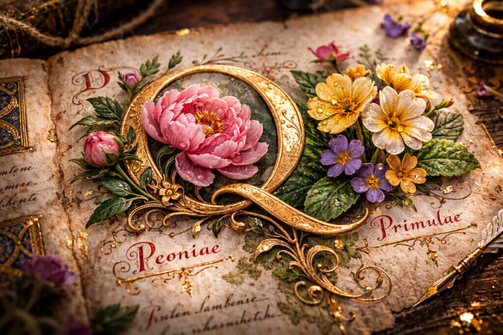 Antico manoscritto miniato con la lettera Q in oro e porpora imperiale.